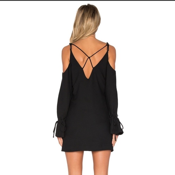 IRO Lebeca Black Cold Shoulder Shift Mini Dress 36/ 4 - Picture 3 of 16
